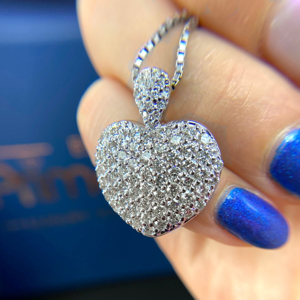 3.00 CT Round Cut Diamonds - Heart Pendant - Primestyle.com