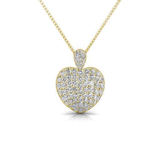 3.00 CT Round Cut Natural Diamonds - Heart Pendants