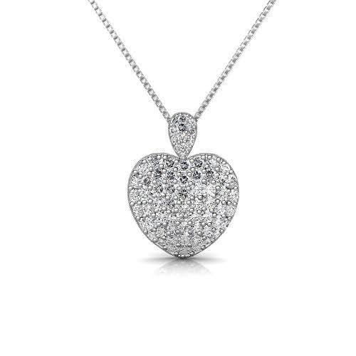 3.00 CT Round Cut Natural Diamonds - Heart Pendants