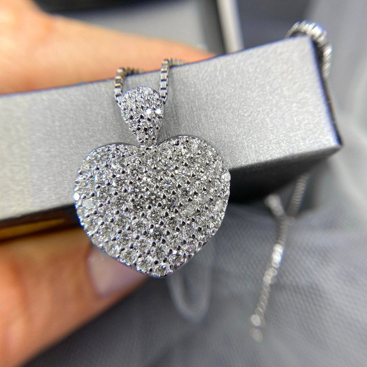 3.00 CT Round Cut Diamonds - Heart Pendant
