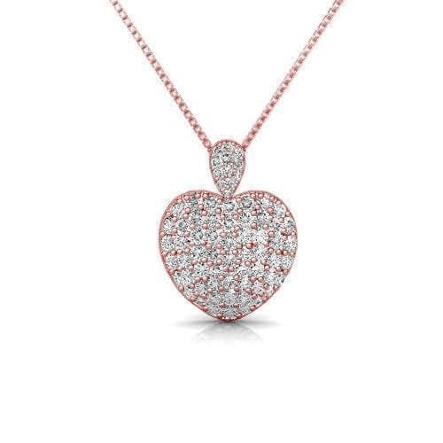 3.00 CT Round Cut Natural Diamonds - Heart Pendants