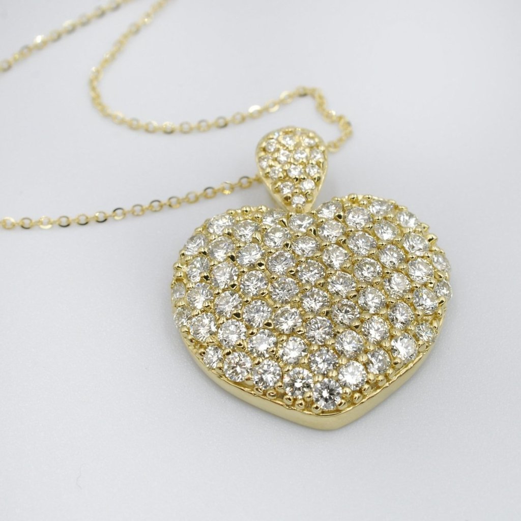 3.00 CT Round Cut Natural Diamonds - Heart Pendants - Primestyle.com