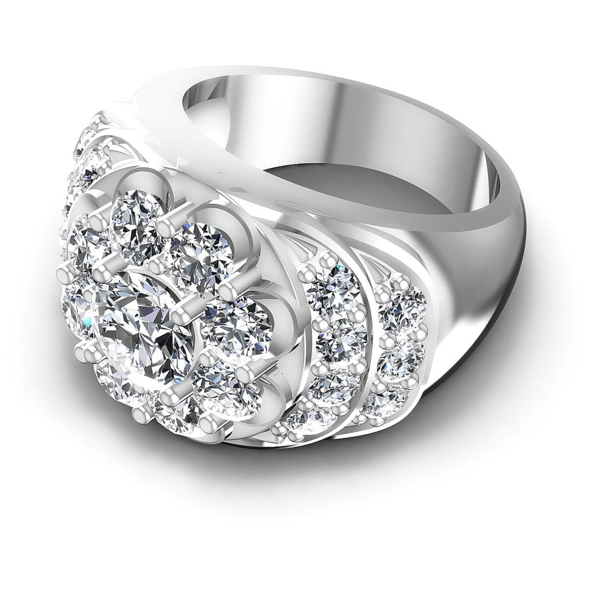 3.15 CT Round Cut Natural Diamonds - Fashion Rings