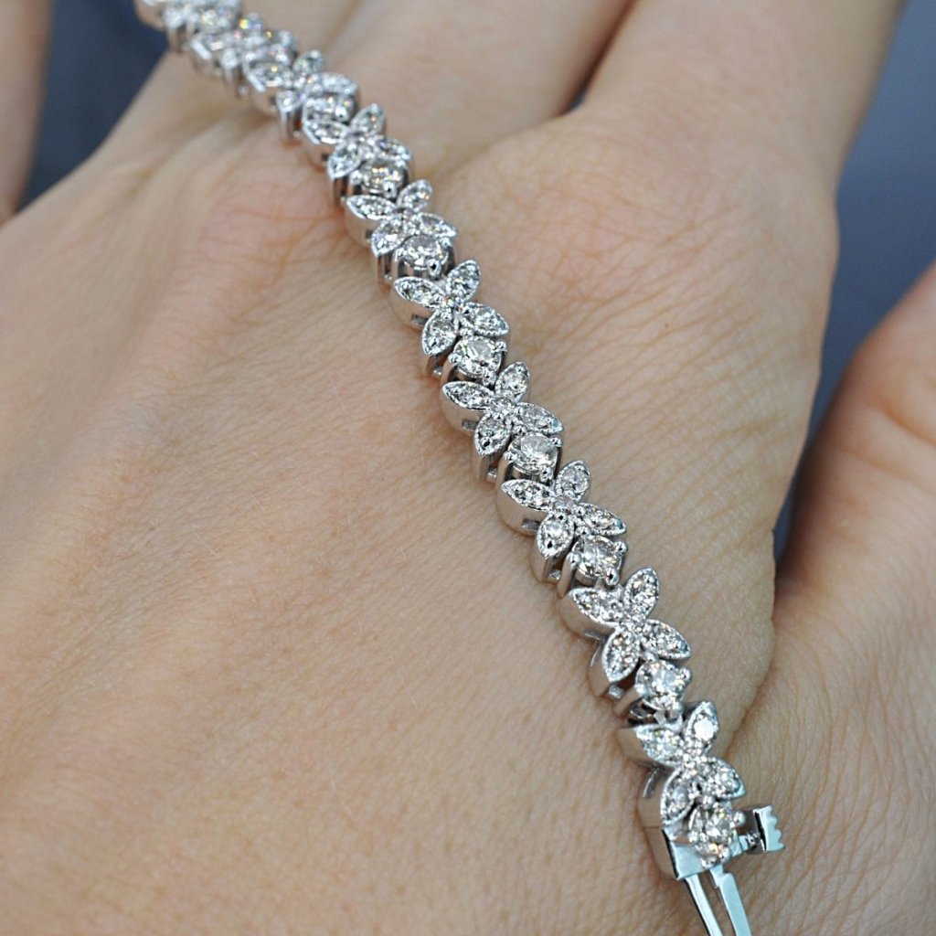 3.20 - 3.20 CT Round Cut Diamonds - Tennis Bracelet - Primestyle.com