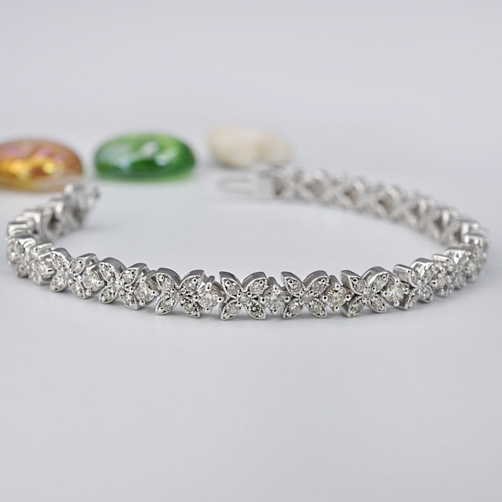 3.20 - 3.20 CT Round Cut Diamonds - Tennis Bracelet - Primestyle.com