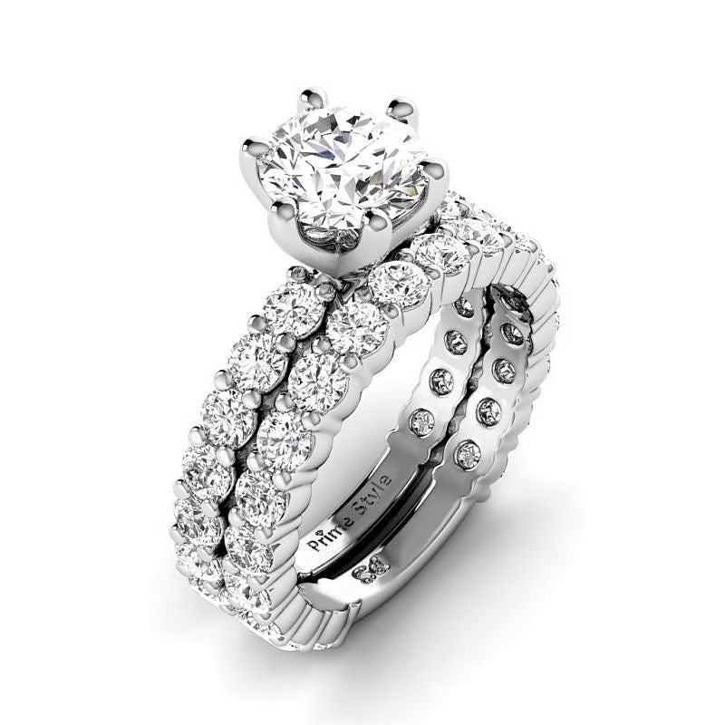 3.20-8.70 CT Round Cut Diamonds - Bridal Set