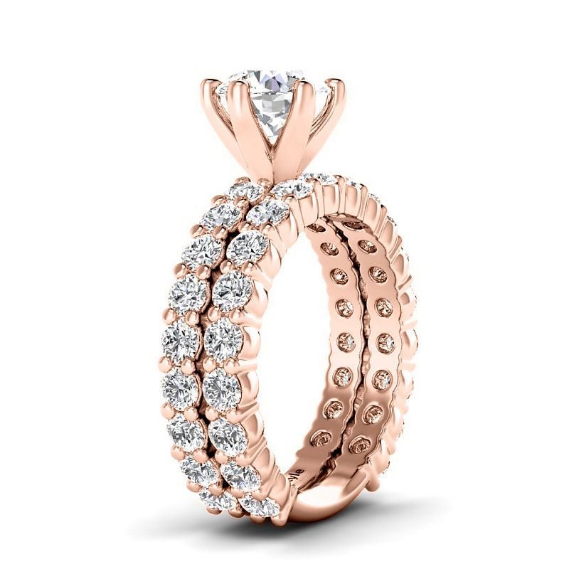 3.20-8.70 CT Round Cut Diamonds - Bridal Set