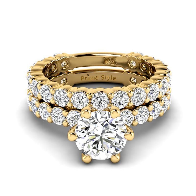 3.20 - 8.70 CT Round Cut Diamonds - Bridal Set - Primestyle.com