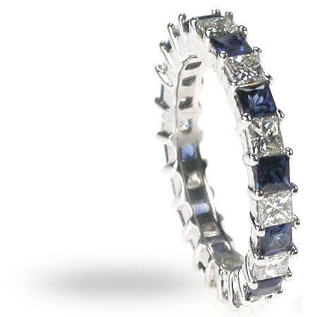 3.40 CT Princess Cut Natural Diamonds - Eternity Rings