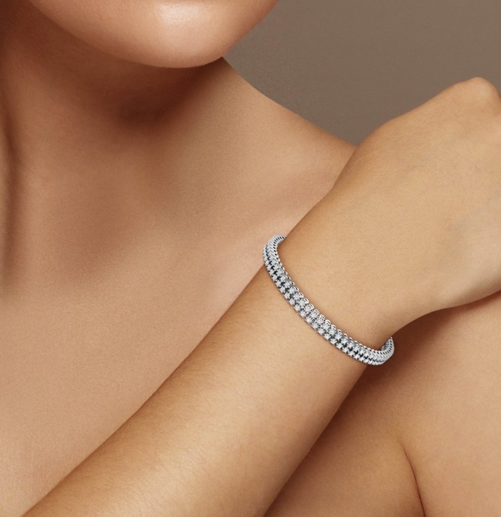 3.50-4.00 CT Round Cut Natural Diamonds - Diamond Bracelets
