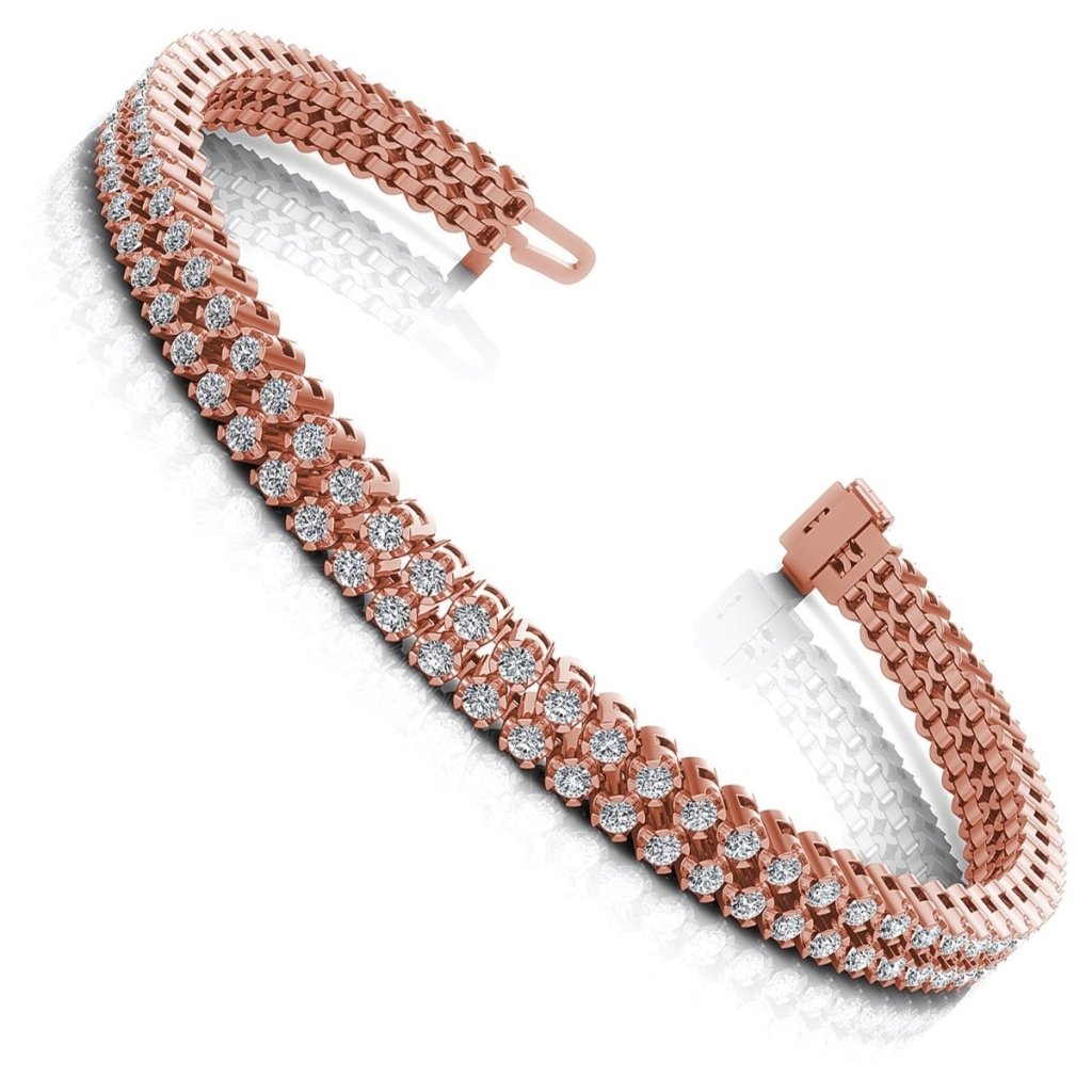 3.50-4.00 CT Round Cut Natural Diamonds - Diamond Bracelets