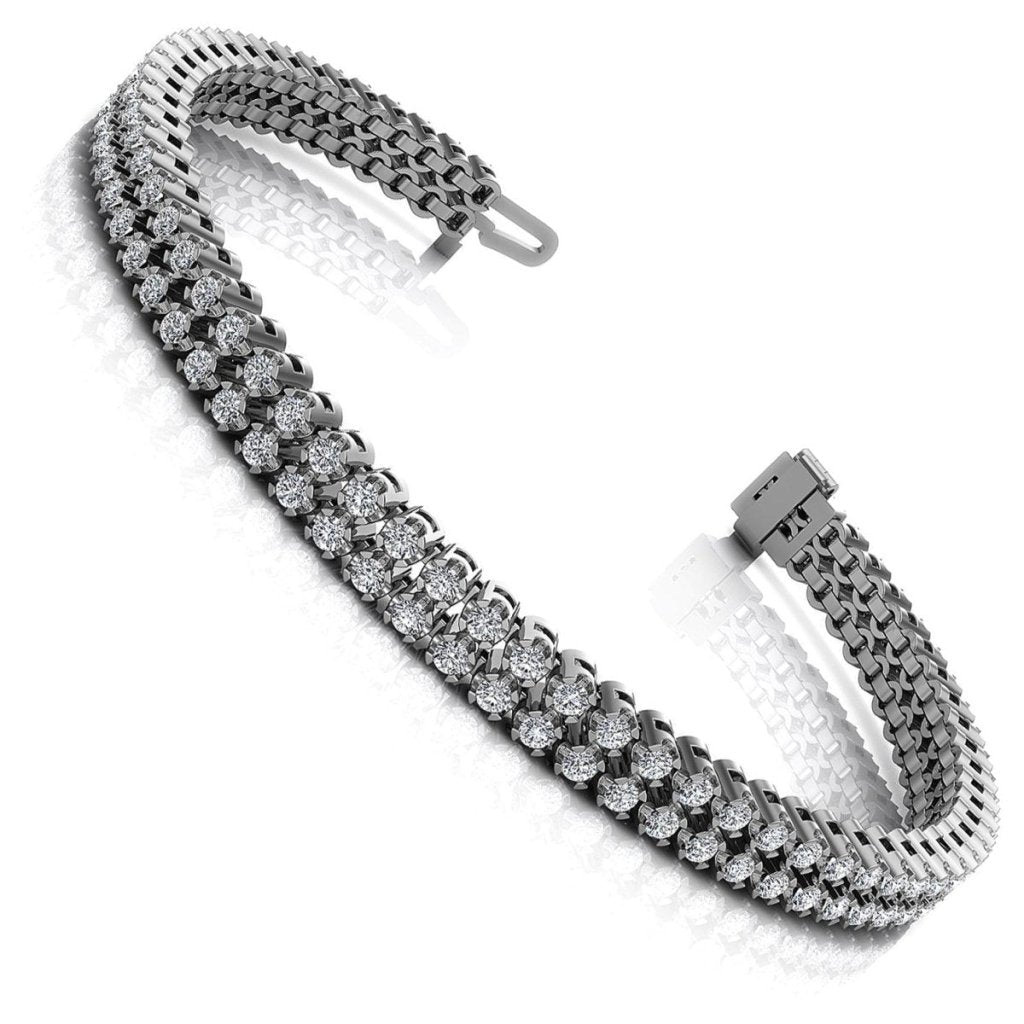 3.50 - 4.00 CT Round Cut Diamonds - Diamond Bracelet - Primestyle.com