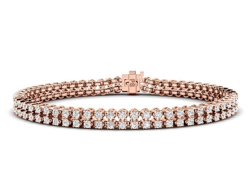 3.50 - 4.00 CT Round Cut Lab Grown Diamonds - Diamond Bracelet - Primestyle.com