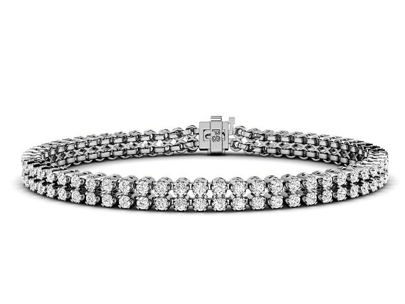 3.50-4.00 CT Round Cut Diamonds - Designer Bracelets