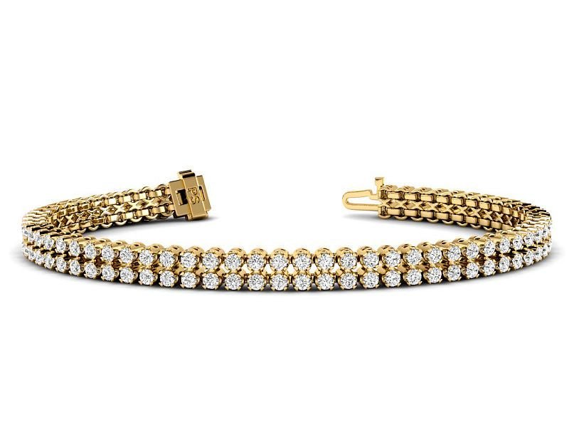 3.50 - 4.00 CT Round Cut Lab Grown Diamonds - Diamond Bracelet - Primestyle.com