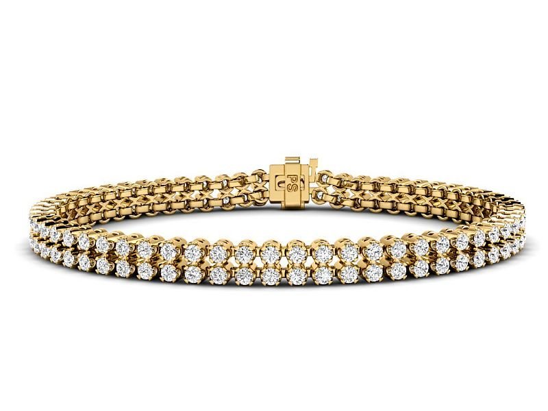 3.50-4.00 CT Round Cut Diamonds - Designer Bracelets