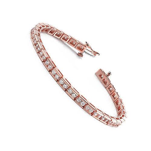 3.50-5.00 CT Round Cut Diamonds - Tennis Bracelet - Primestyle.com