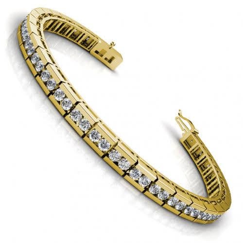 3.50-5.50 CT Round Cut Diamonds - Tennis Bracelet