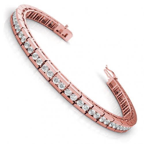 3.50-5.50 CT Round Cut Diamonds - Tennis Bracelet - Primestyle.com