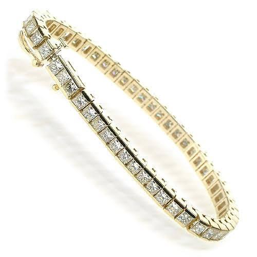 3.80-11.50 CT Princess Cut Diamonds - Tennis Bracelet - Primestyle.com