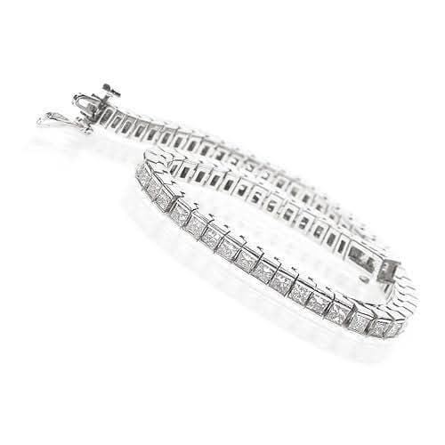 3.80-11.50 CT Princess Cut Diamonds - Tennis Bracelet - Primestyle.com