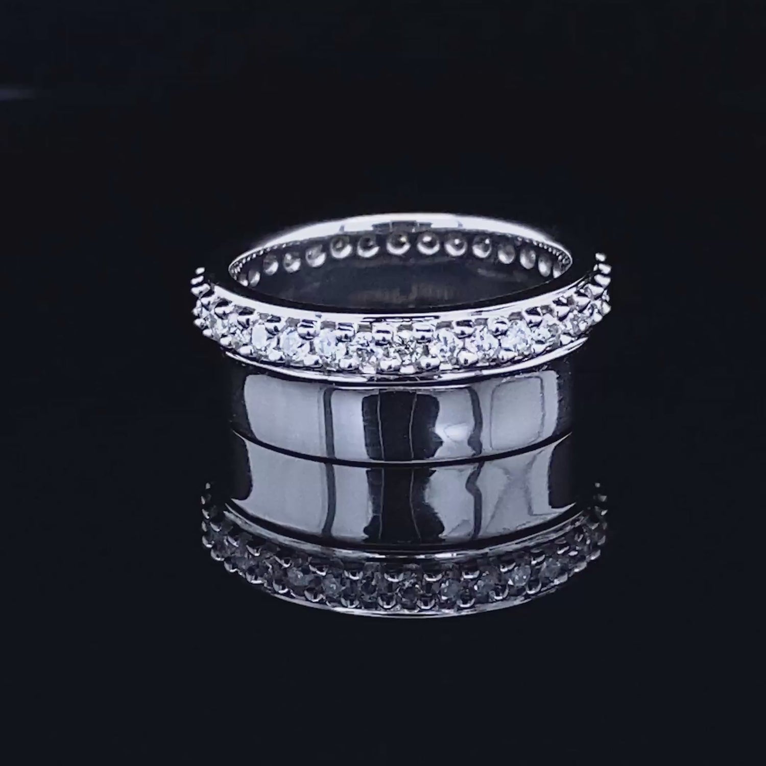Elegant 1.00CT Round Cut Diamond Mens Wedding Band in 14KT White Gold