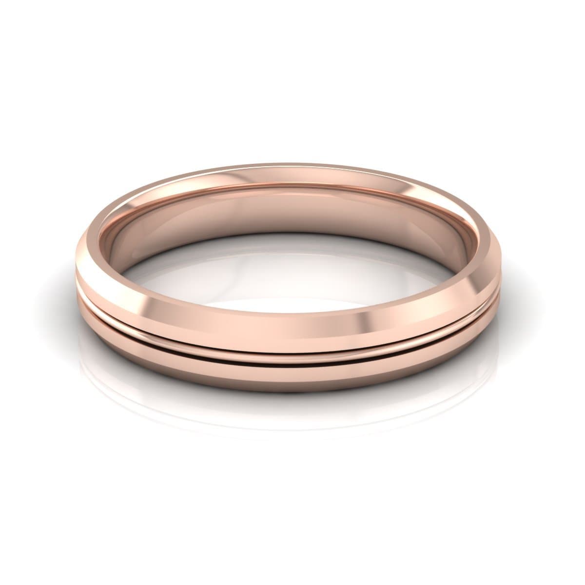 4.0 mm Plain Wedding Band in 14KT, 18KT & Platinum - Primestyle.com