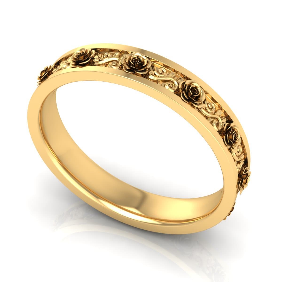 4.0 mm Plain Wedding Band in 14KT, 18KT & Platinum - Primestyle.com