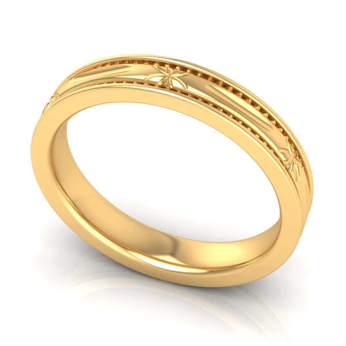 4.0 mm Plain Wedding Band in 14KT, 18KT & Platinum - Primestyle.com
