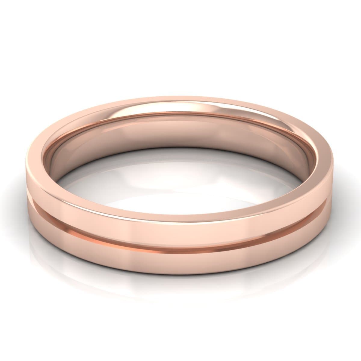 4.0 mm Plain Wedding Band in 14KT, 18KT & Platinum - Primestyle.com