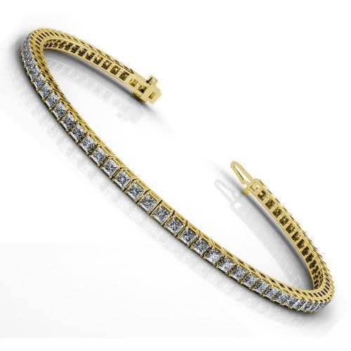 4.00-11.00 CT Princess Cut Diamonds - Tennis Bracelet - Primestyle.com