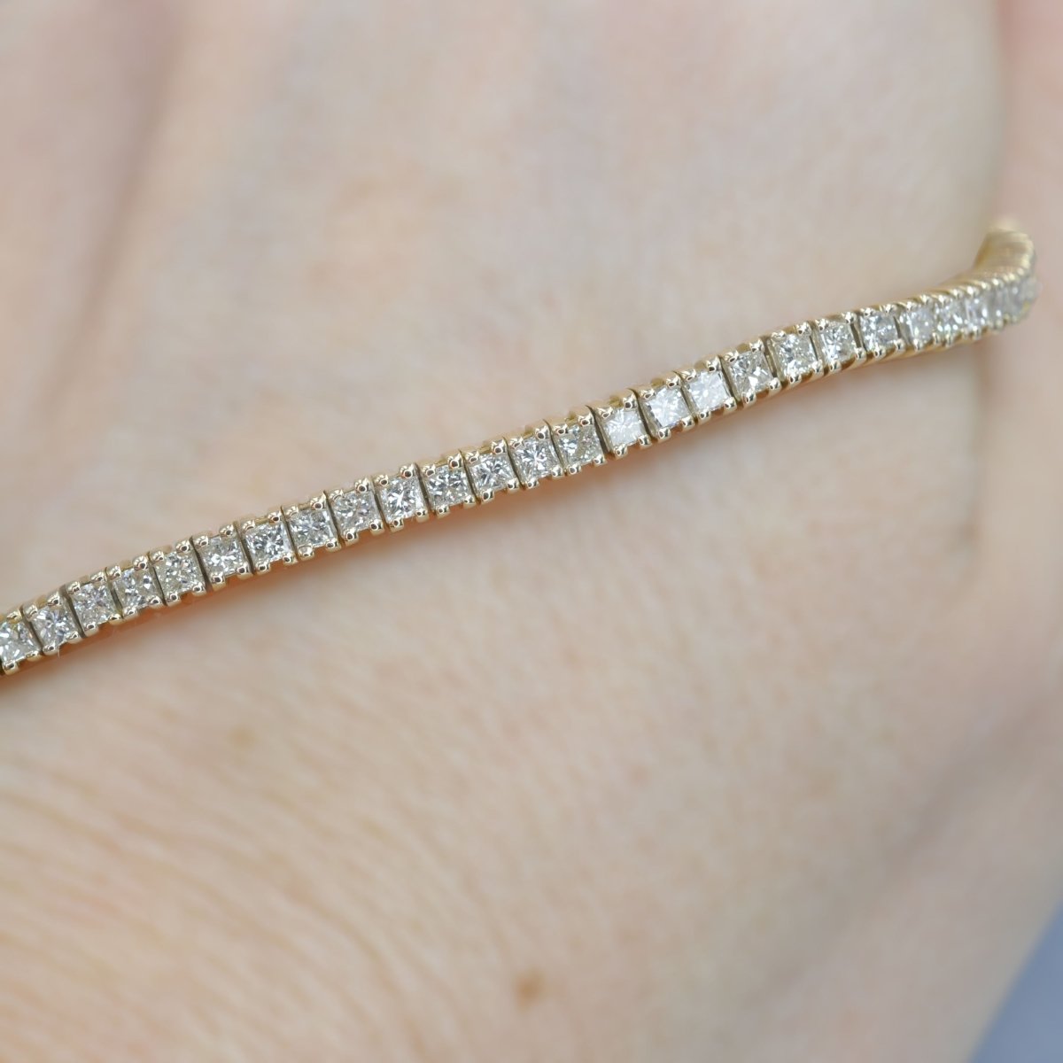 4.00-13.50 CT Princess Cut Diamonds - Tennis Bracelet