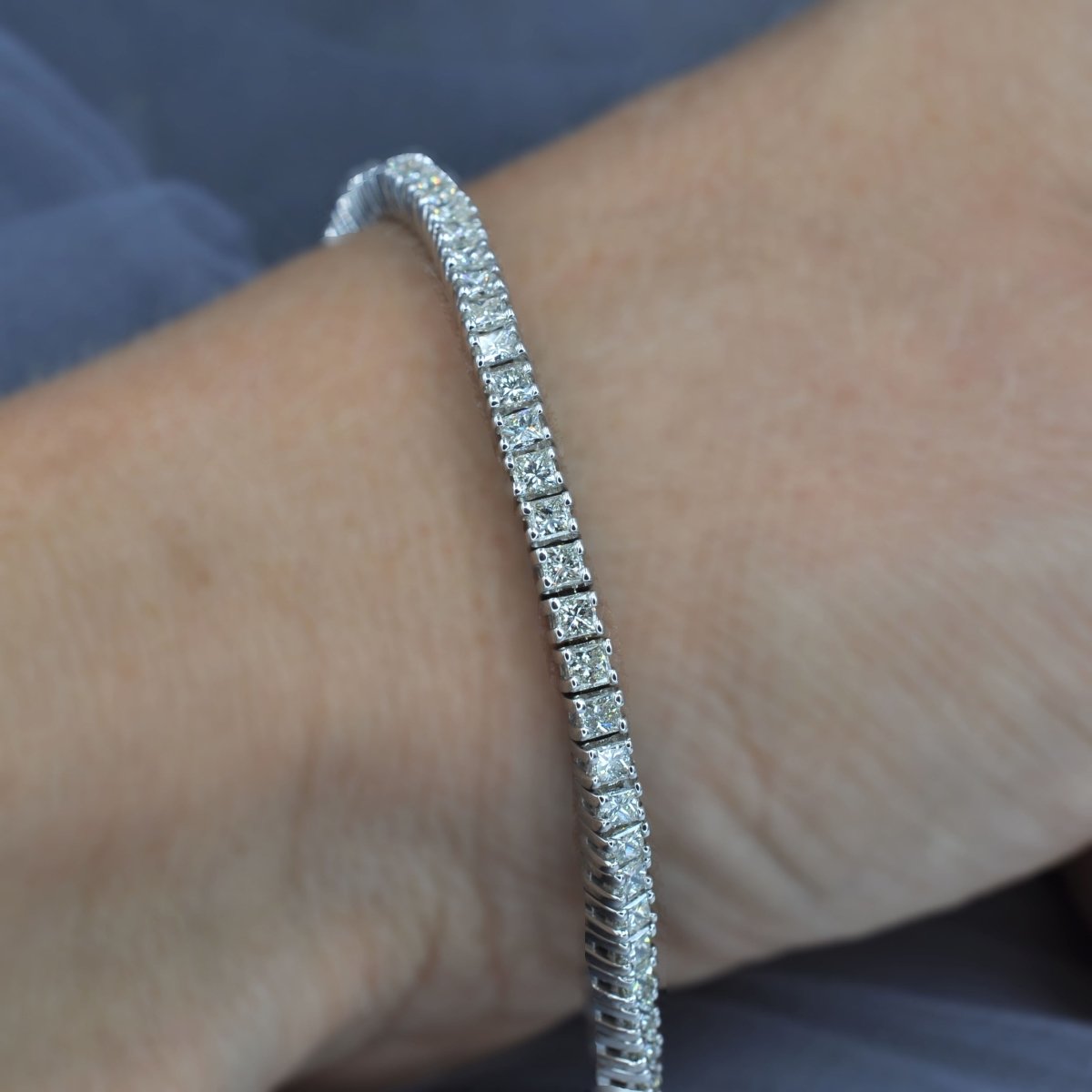 4.00-13.50 CT Princess Cut Diamonds - Tennis Bracelet - Primestyle.com