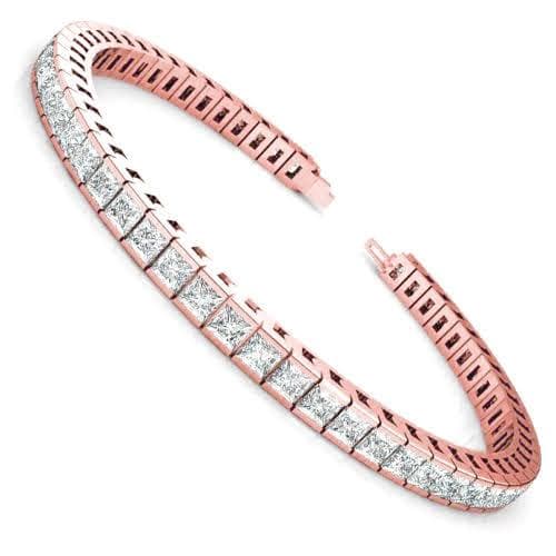 4.00-14.00 CT Princess Cut Diamonds - Tennis Bracelet - Primestyle.com