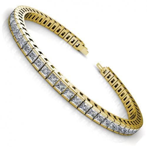 4.00-14.00 CT Princess Cut Diamonds - Tennis Bracelet - Primestyle.com