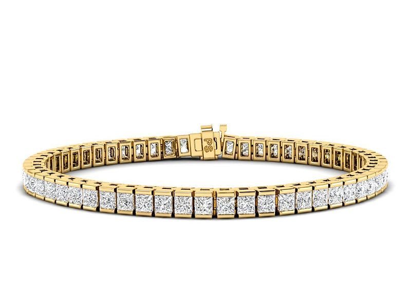4.00 - 14.50 CT Princess Cut Lab Grown Diamonds - Tennis Bracelet - Primestyle.com