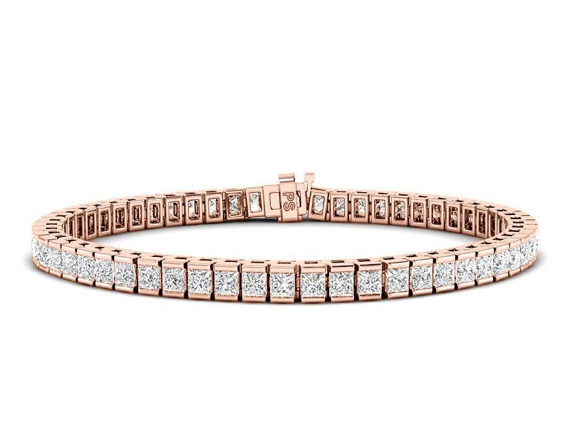4.00 - 14.50 CT Princess Cut Lab Grown Diamonds - Tennis Bracelet - Primestyle.com