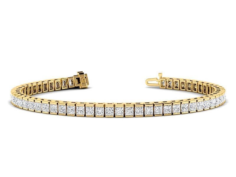 4.00 - 14.50 CT Princess Cut Lab Grown Diamonds - Tennis Bracelet - Primestyle.com
