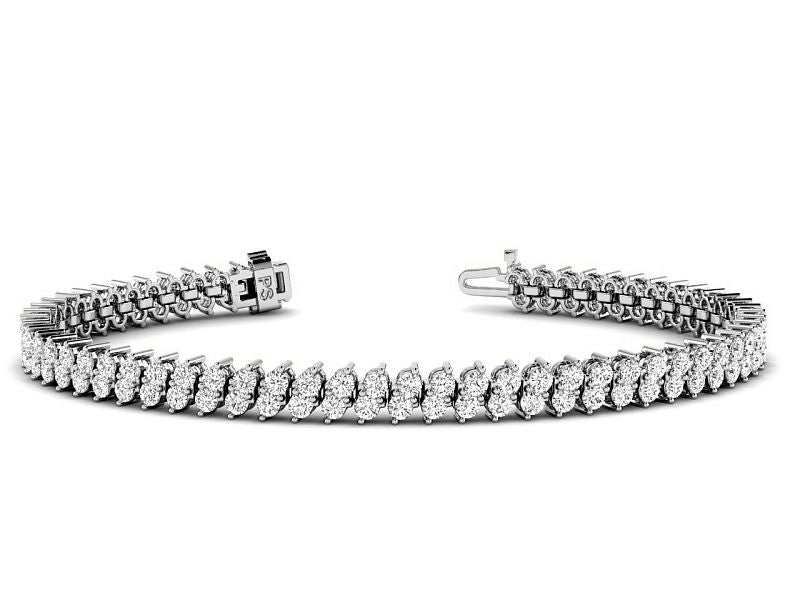 4.00-6.00 CT Round Cut Diamonds - Designer Bracelets