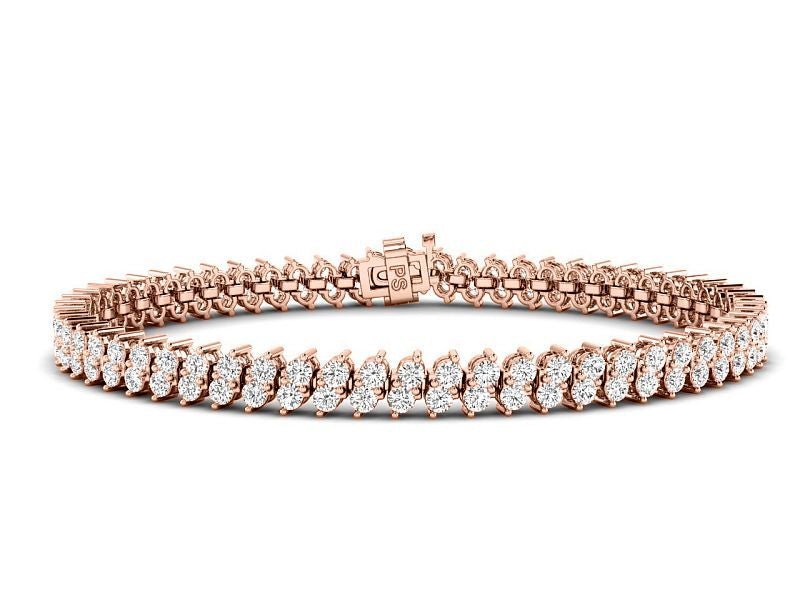 4.00-6.00 CT Round Cut Diamonds - Designer Bracelets