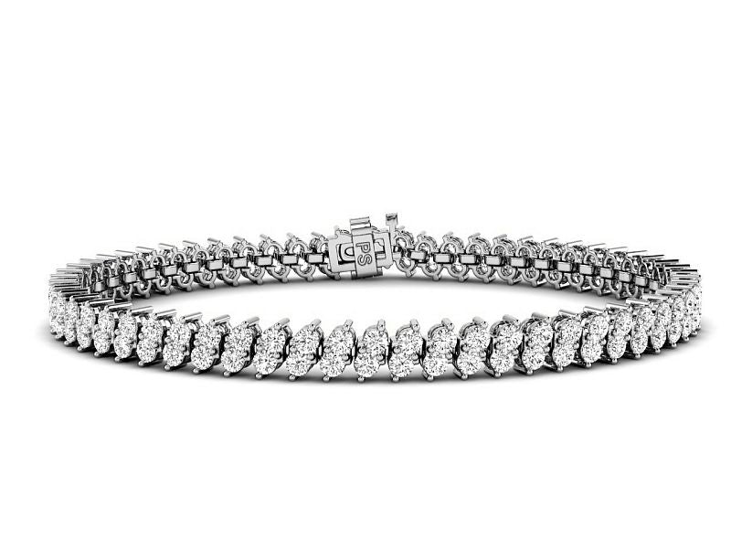 4.00-6.00 CT Round Cut Lab Grown Diamonds - Designer Bracelet - Primestyle.com