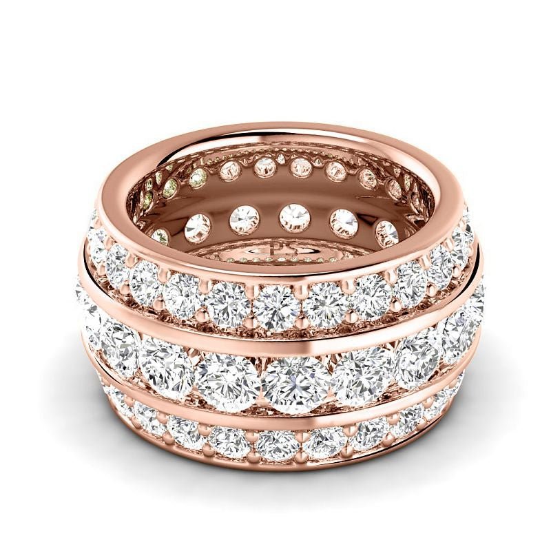 4.00 - 6.00 CT Round Cut Lab Grown Diamonds - Eternity Ring - Primestyle.com