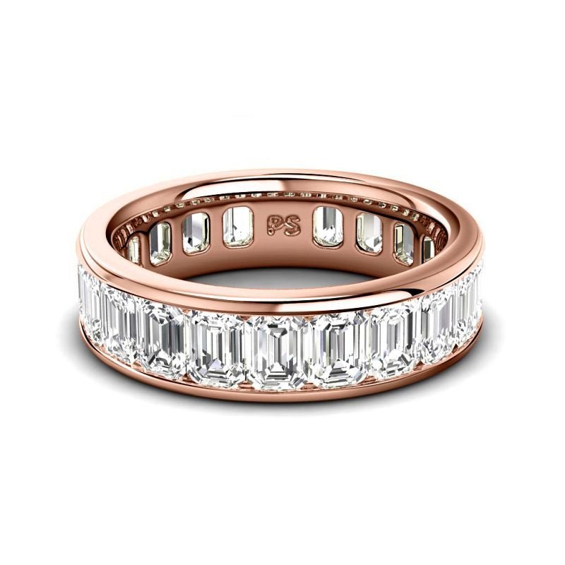 4.00 - 7.00 CT Emerald Cut Lab Grown Diamonds - Eternity Ring - Primestyle.com