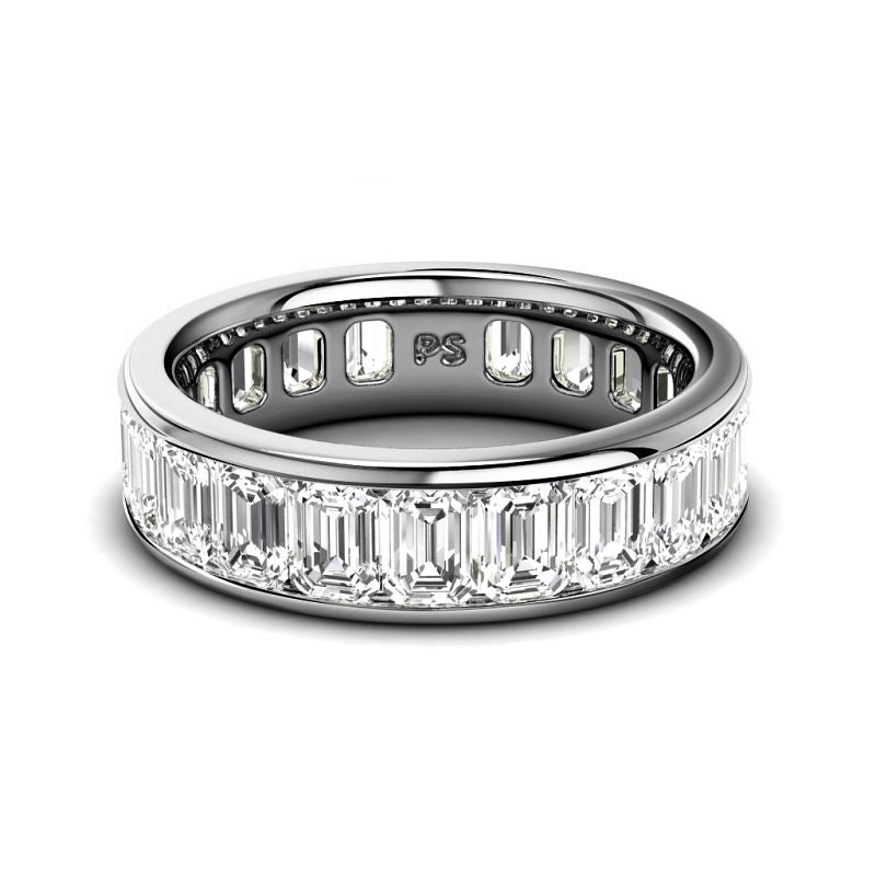 4.00-7.00 CT Emerald Cut Diamonds - Eternity Rings