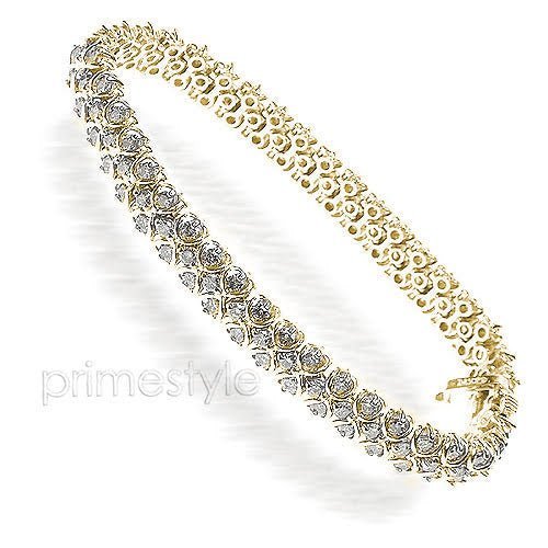 4.00 - 7.00 CT Round Cut Diamonds - Diamond Bracelet - Primestyle.com