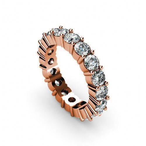4.10 CT Round Cut Natural Diamonds - Eternity Rings