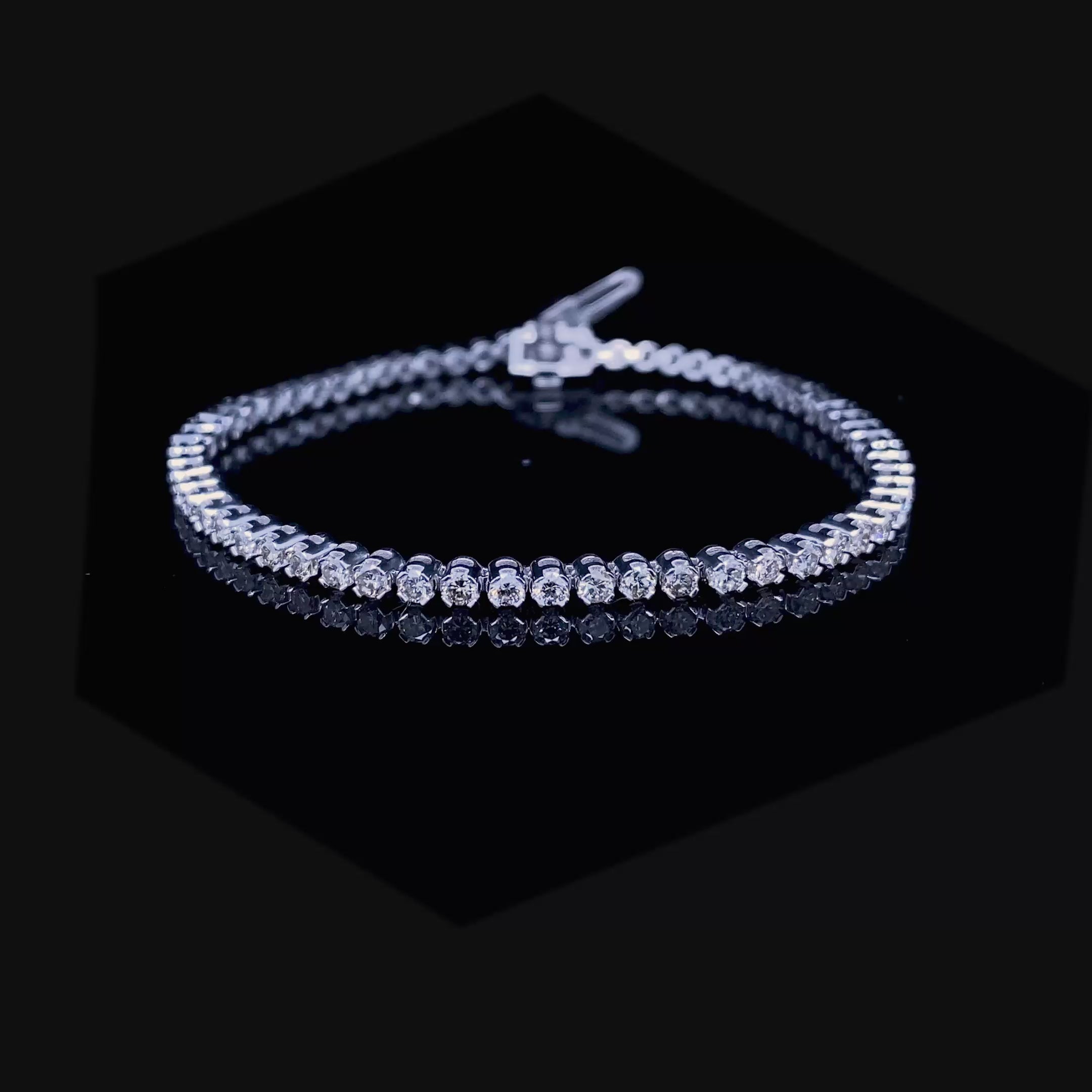 Prestige 3.25CT Round Cut Diamond Tennis Bracelet in 14KT White Gold