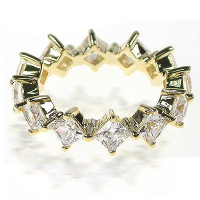 4.20 CT Princess Cut Natural Diamonds - Eternity Rings