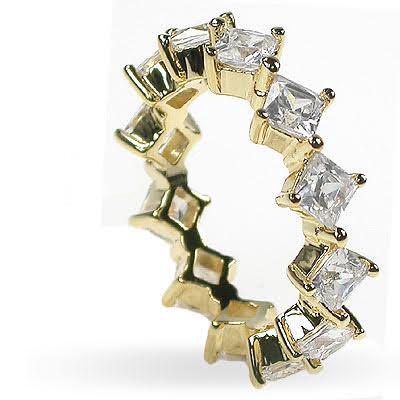 4.20 CT Princess Cut Natural Diamonds - Eternity Rings