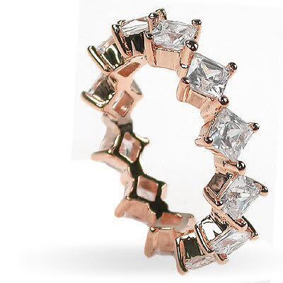 4.20 CT Princess Cut Natural Diamonds - Eternity Rings